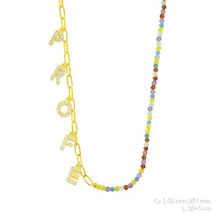 Silver necklace with cubic zirconium