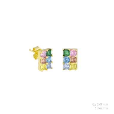 Pendientes de Plata de Ley con circonitas