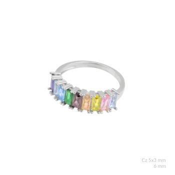 Silver ring with cubic...
