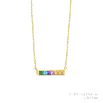 Silver necklace with cubic...