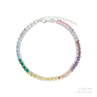 Pulseira de Prata Esterlina com zircônia