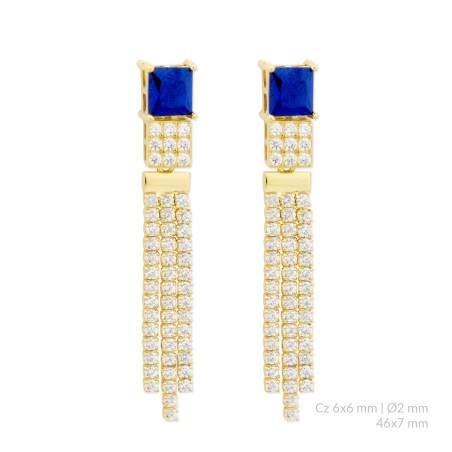 Brincos de Prata Esterlina com zircônia