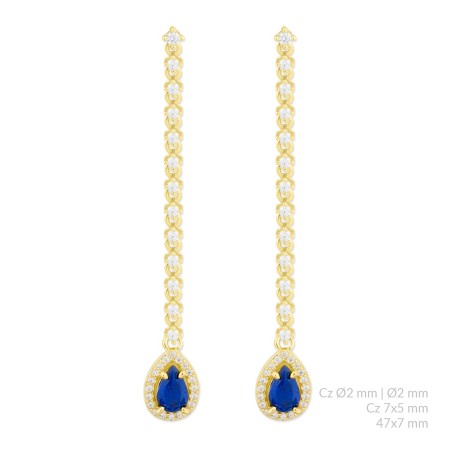 Brincos de Prata Esterlina com zircônia