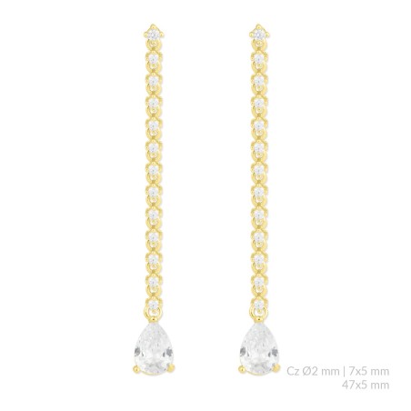 Brincos de Prata Esterlina com zircônia