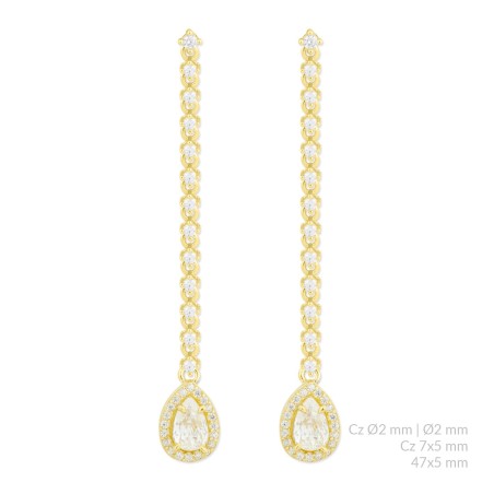 Brincos de Prata Esterlina com zircônia