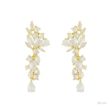 Brincos de Prata Esterlina com zircônia