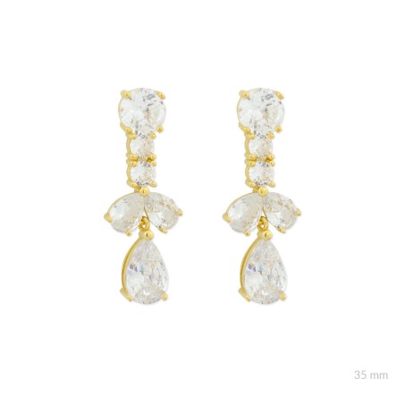 Brincos de Prata Esterlina com zircônia