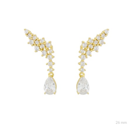 Brincos de Prata Esterlina com zircônia