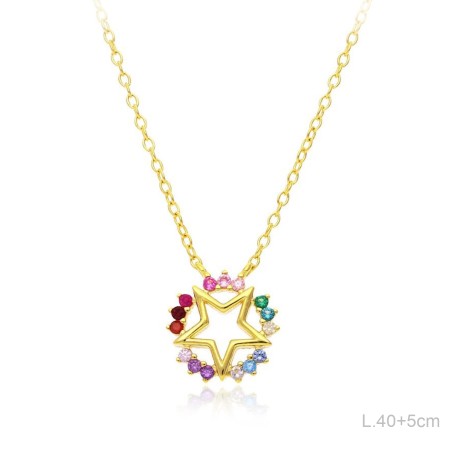 Gargantilla Dorada Estrella Circ Color