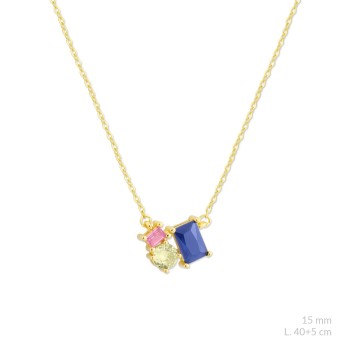 Silver necklace with cubic...