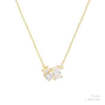 Silver necklace with cubic...