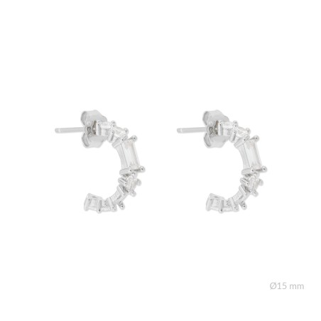 Boucles d'oreilles en Argent avec oxyde de zirconium
