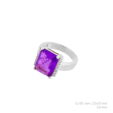 Bague en Argent avec oxyde de zirconium