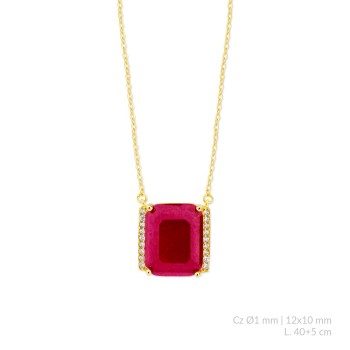 Silver necklace with cubic...