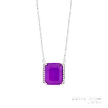 Silver necklace with cubic...