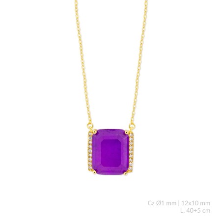 Silver necklace with cubic zirconium