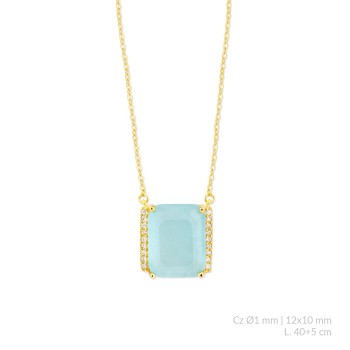 Silver necklace with cubic...