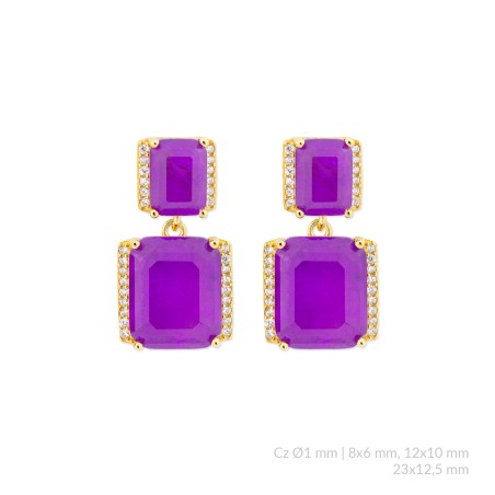 Pendientes de Plata de Ley con circonitas