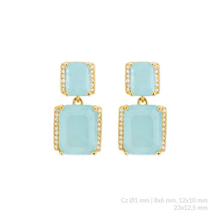 Brincos de Prata Esterlina com zircônia