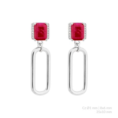 Silver earrings with cubic zirconium