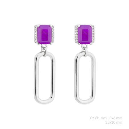 Silver earrings with cubic zirconium