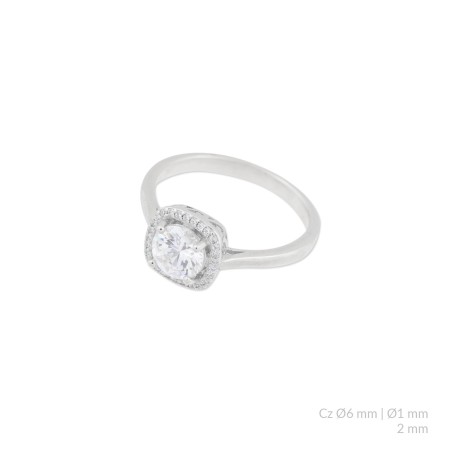 Silver ring with cubic zirconium