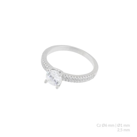 Silver ring with cubic zirconium