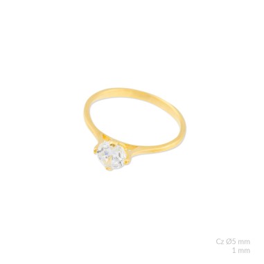 Anel de Prata Esterlina com zircônia