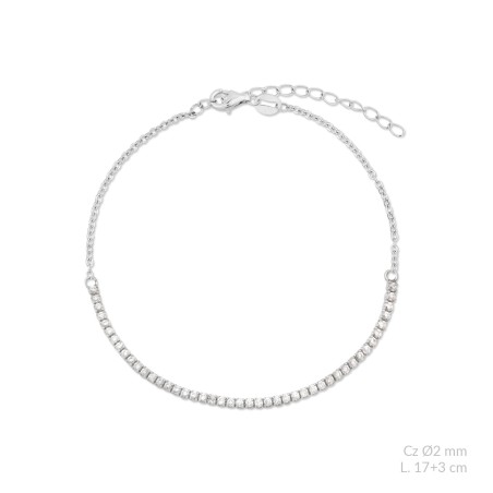 Pulseira de Prata Esterlina com zircônia