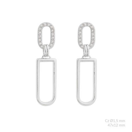Silver earrings with cubic zirconium