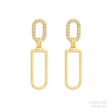 Brincos de Prata Esterlina com zircônia