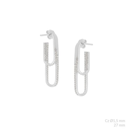 Boucles d'oreilles en Argent avec oxyde de zirconium