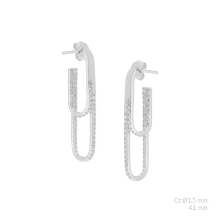 Boucles d'oreilles en Argent avec oxyde de zirconium