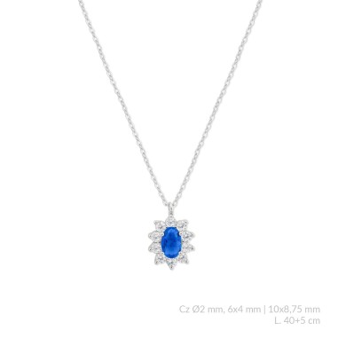 Silver necklace with cubic zirconium