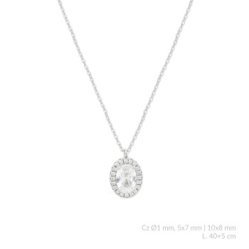 Silver necklace with cubic...