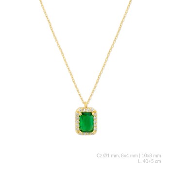 Silver necklace with cubic...