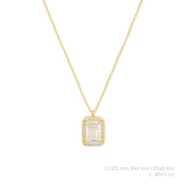 Silver necklace with cubic zirconium