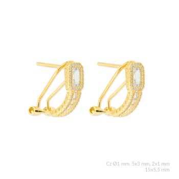 Silver earrings with cubic...