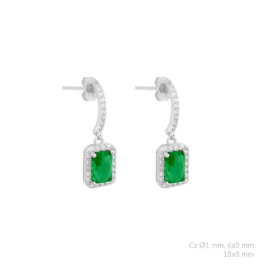 Boucles d'oreilles en Argent avec oxyde de zirconium