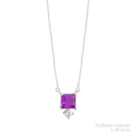 Silver necklace with cubic zirconium