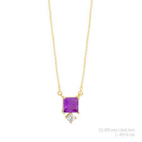 Silver necklace with cubic zirconium