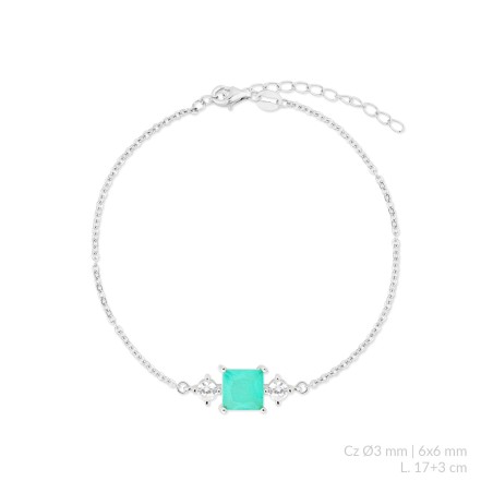 Pulseira de Prata Esterlina com zircônia