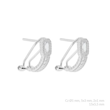 Silver earrings with cubic zirconium