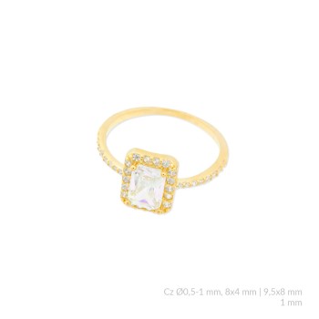 Silver ring with cubic...