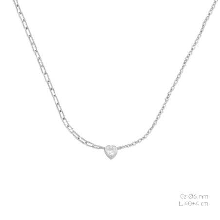 Silver necklace with cubic zirconium