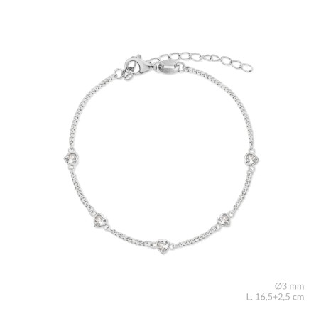 Silver bracelet with cubic zirconium