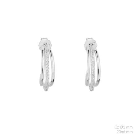 Boucles d'oreilles en Argent avec oxyde de zirconium