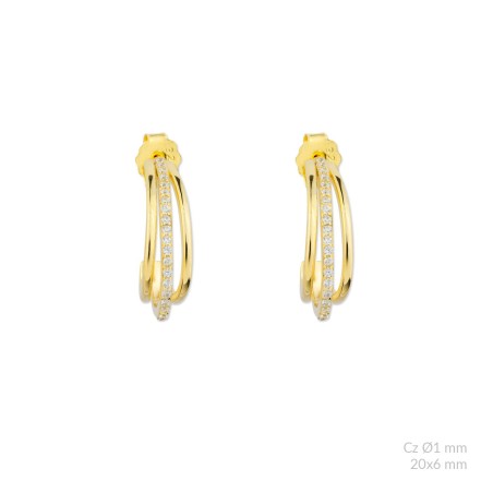 Silver earrings with cubic zirconium