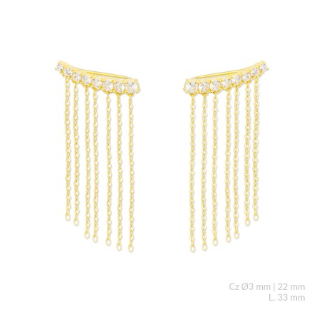 Silver earrings with cubic zirconium