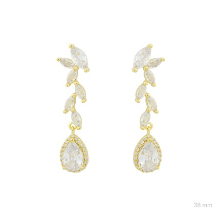 Brincos de Prata Esterlina com zircônia